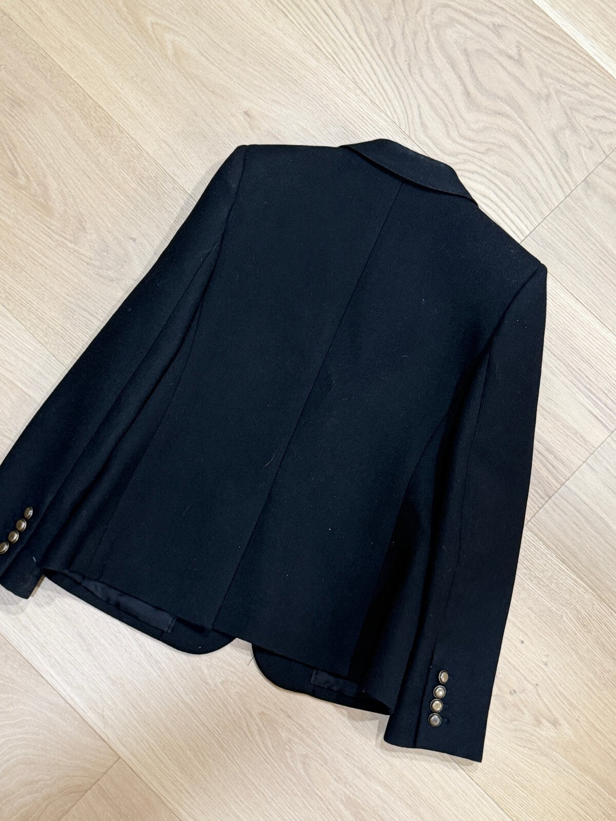 | Vintage Saint Laurent Wool Navy & Gold Anchor Blazer | F38