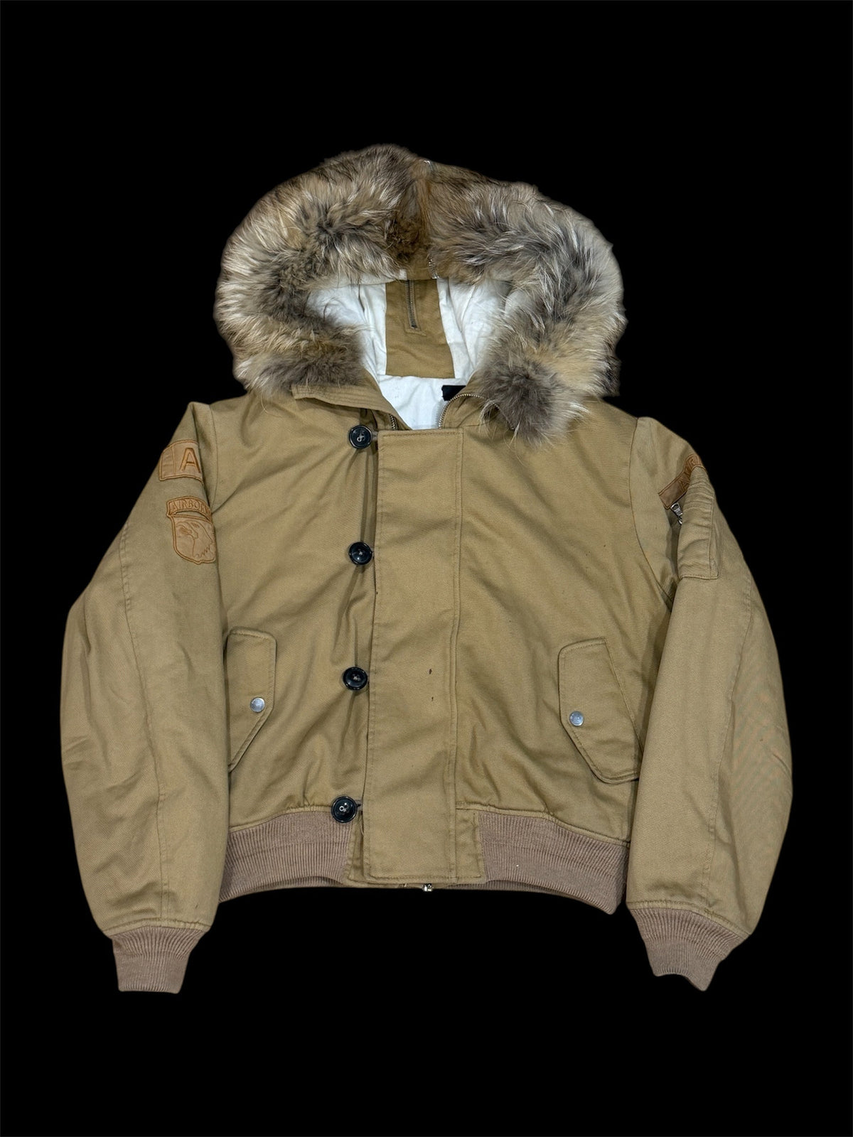 Amiri Hooded Fur Bomber Jacket | Tan | Men's Medium | Rare