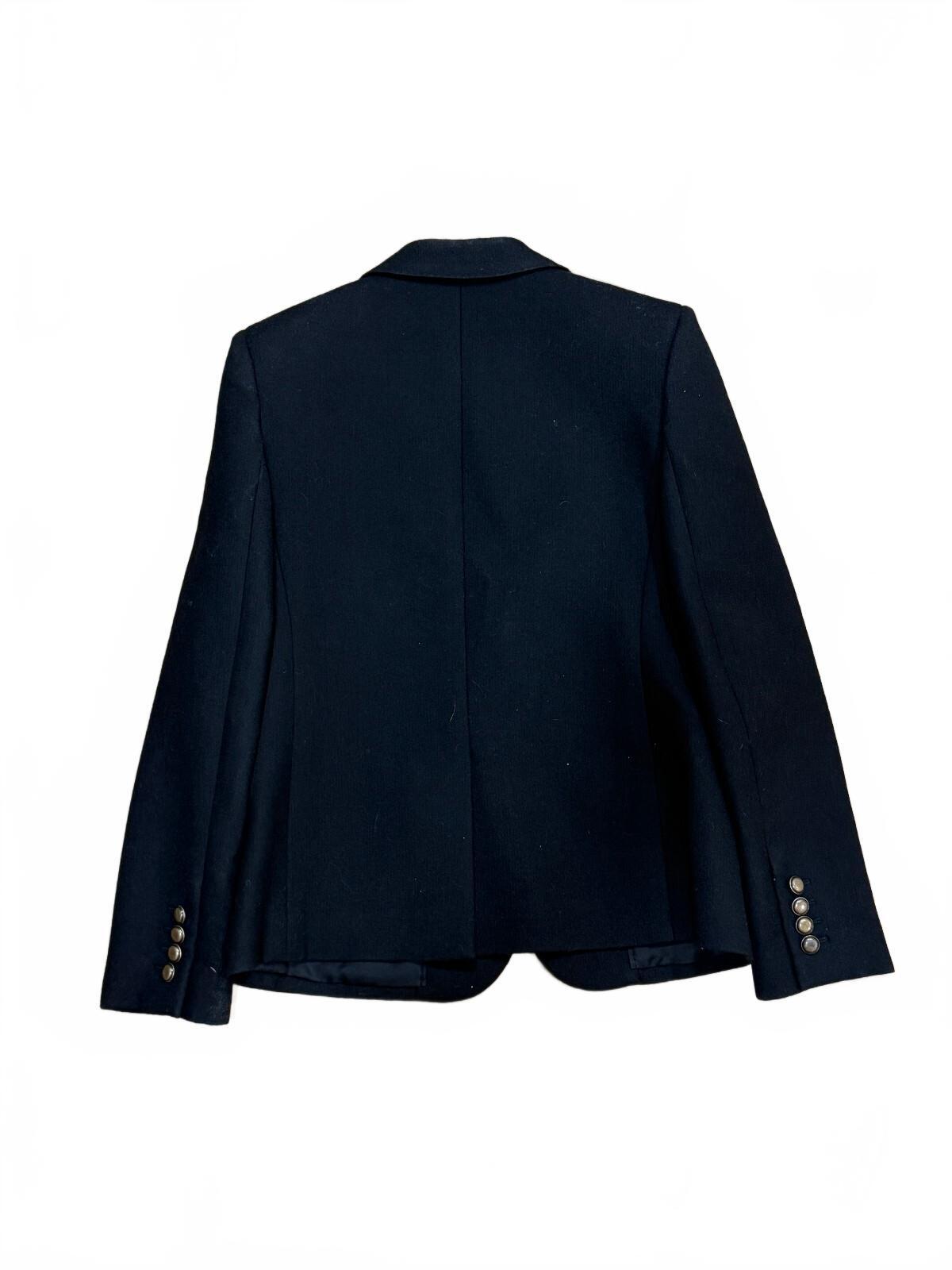 | Vintage Saint Laurent Wool Navy & Gold Anchor Blazer | F38