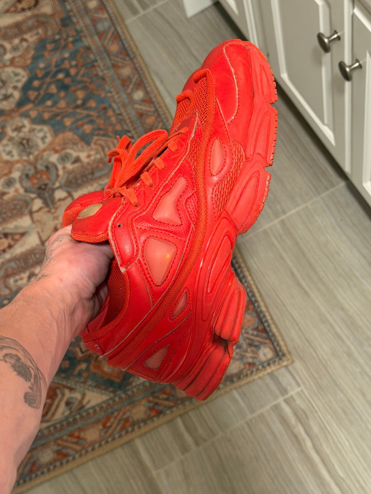 Raf Simons x Adidas Ozweego 2 Red Sneakers Men's Size 8