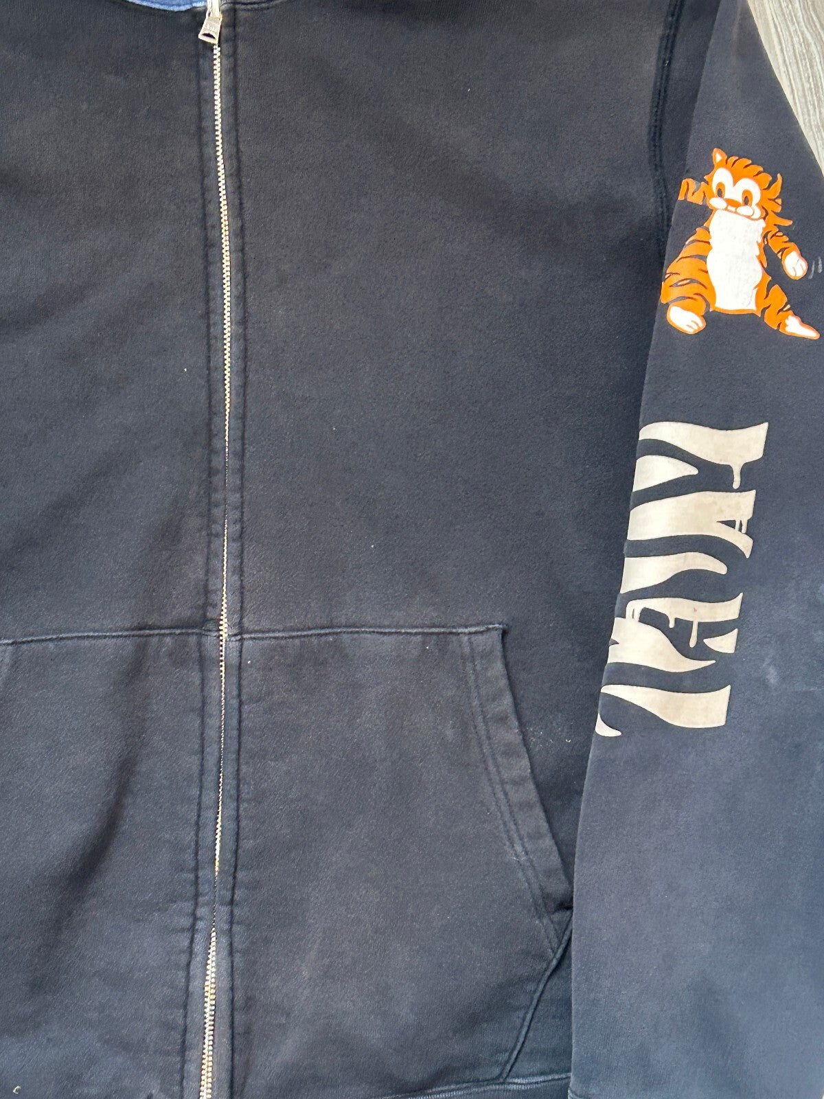 A Bathing Ape Tiger Full Zip Up Black Hoodie - XL Men's