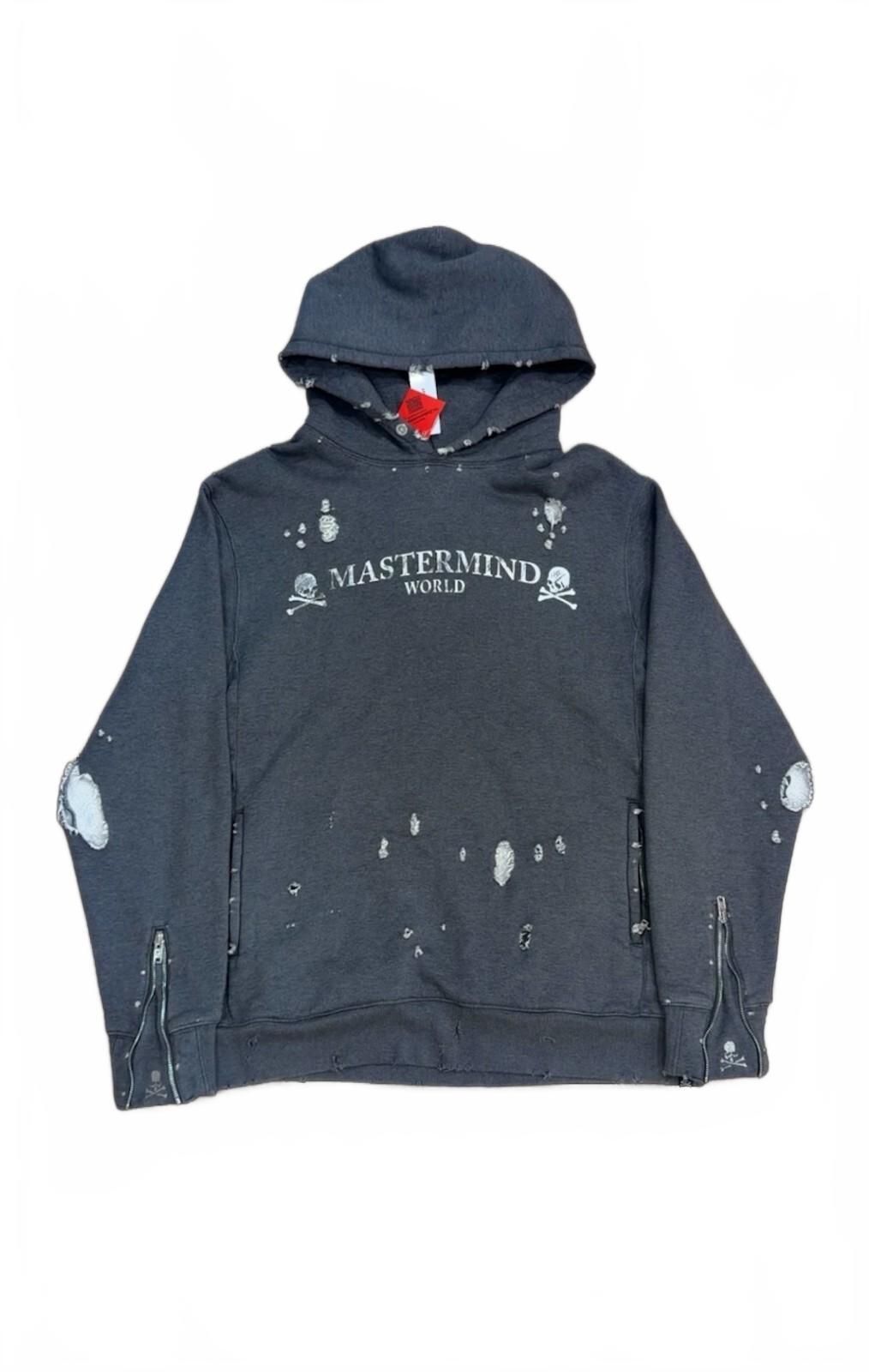 Rare Mastermind World Japan Distressed Skull Hoodie | Large