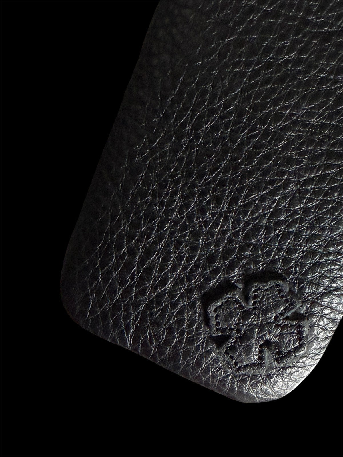 Chrome Hearts Black Pebbled Leather Patched Case | Rare