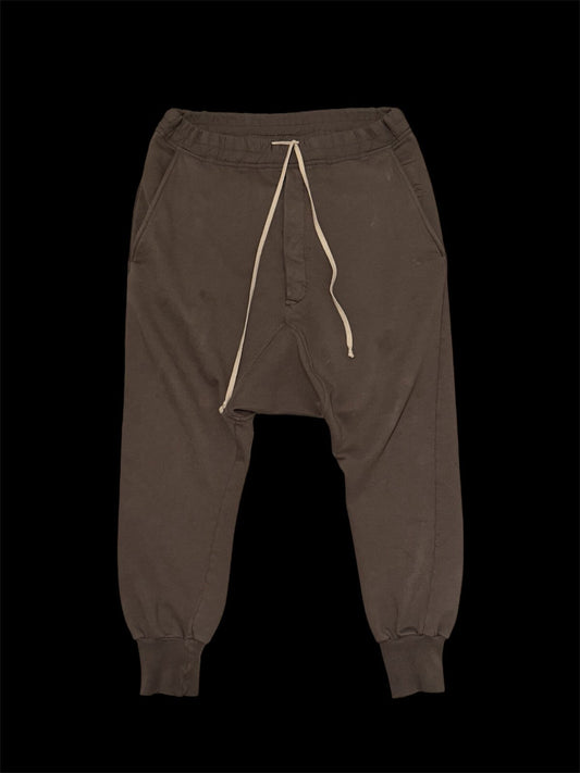 Rick Owens Dark Dust Drop Crotch Brown Sweats - Medium