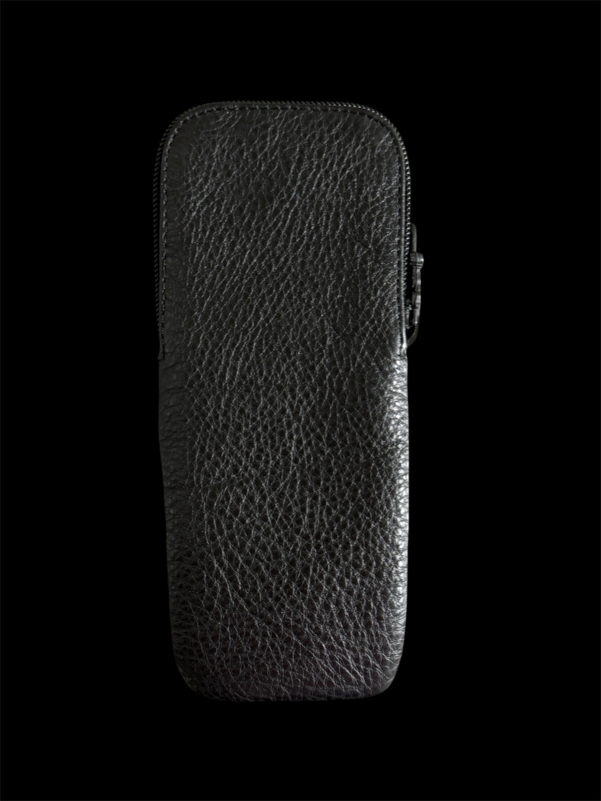 Chrome Hearts Black Pebbled Leather Patched Case | Rare