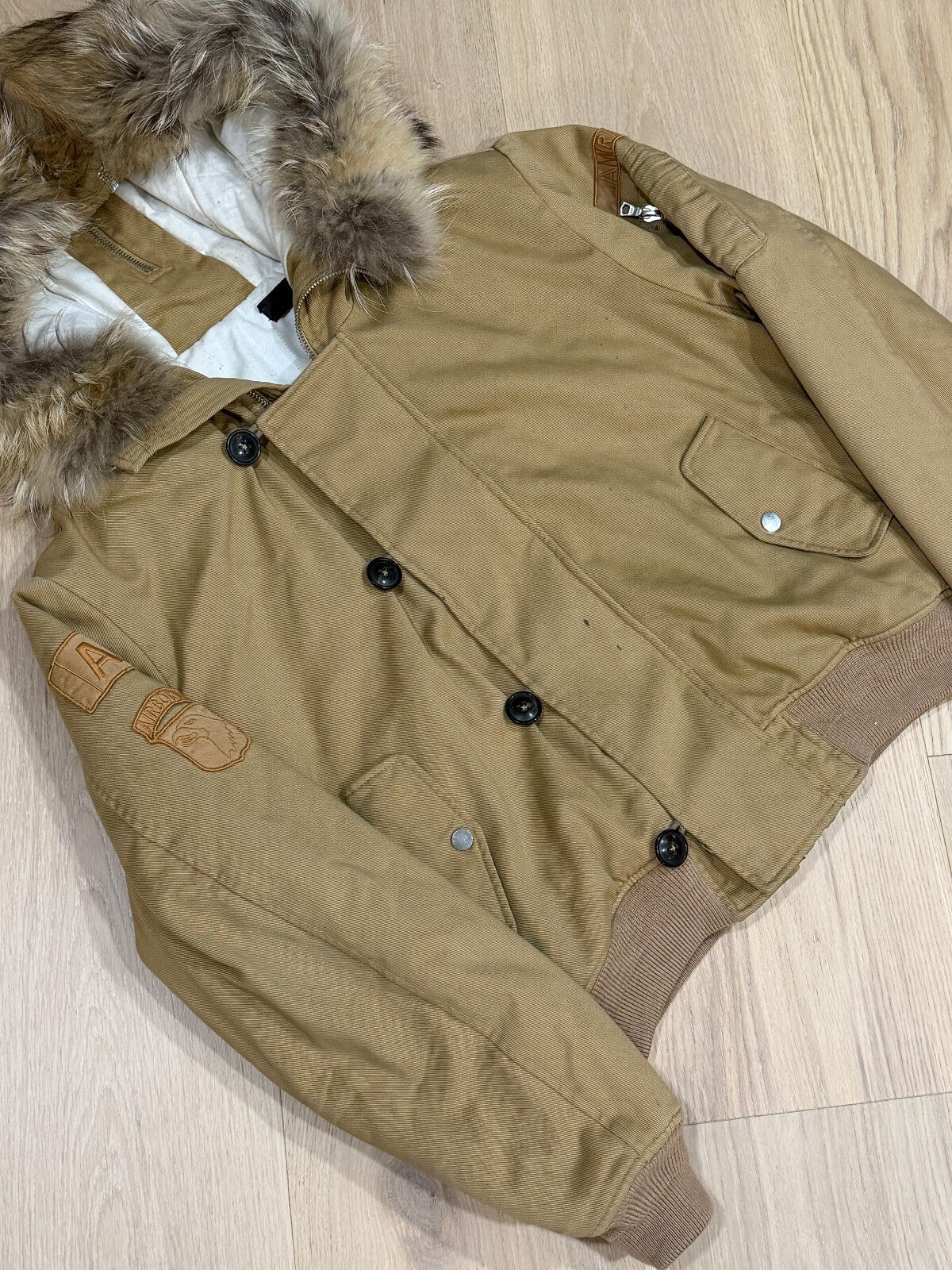 Amiri Hooded Fur Bomber Jacket | Tan | Men's Medium | Rare